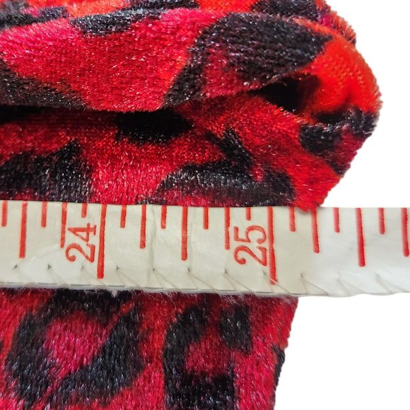 Moon Dance Red and Black Leopard Print Velour  Pullover Top Size 18 to 20, XXL - Picture 9 of 11